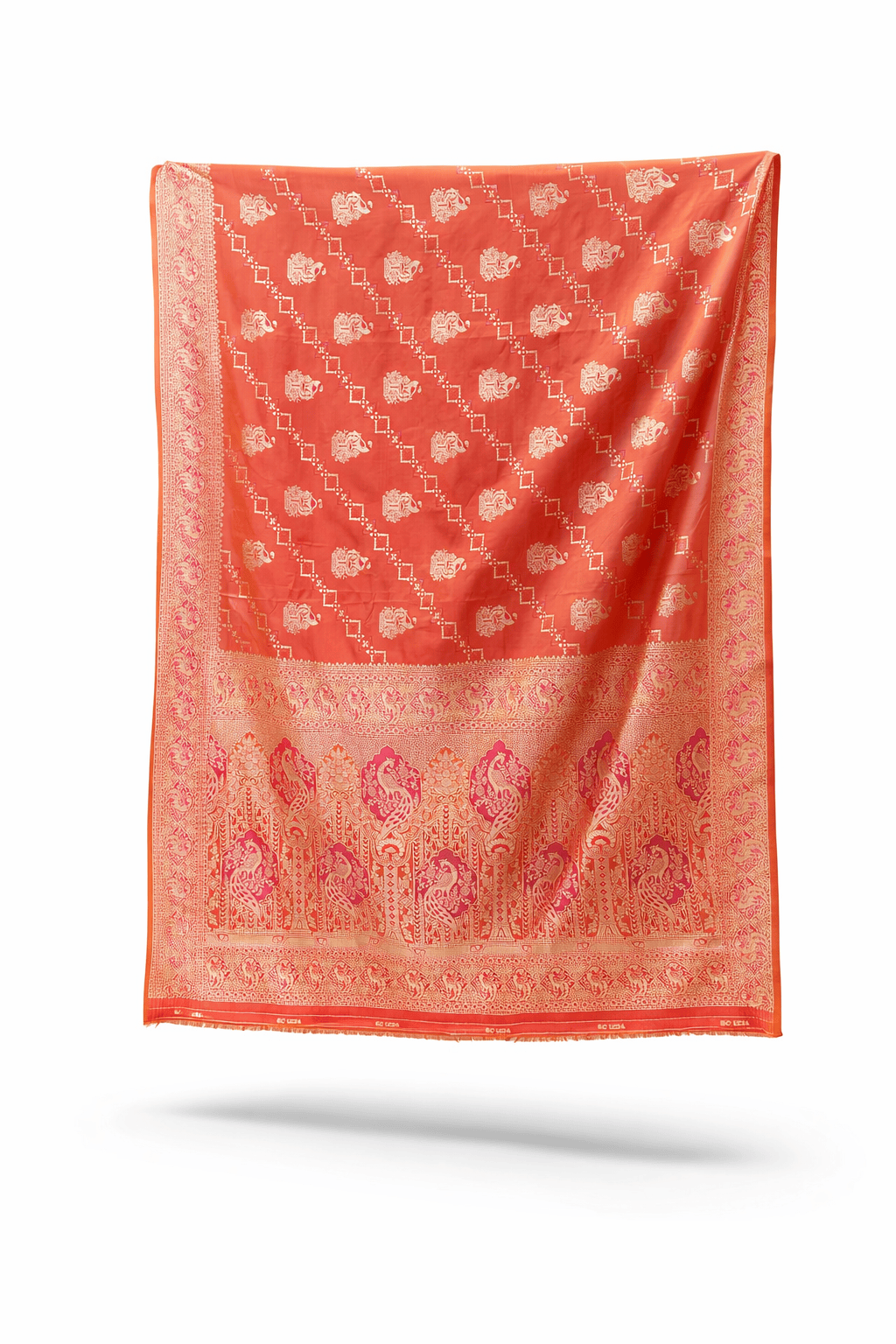 Pashtush Shawl Store Gift Pack Pashtush Womens Saree, Woven Art-Silk, Zari Weave Design, Rust