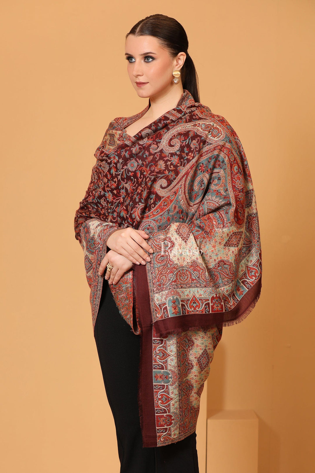 Pashtush India Womens Shawls Pashtush Womens Shawl, Antique Design, Woollen Heritage Collection