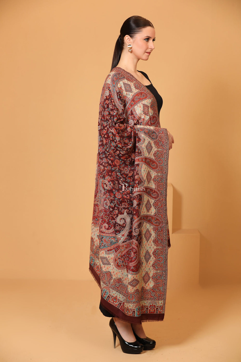 Pashtush India Womens Shawls Pashtush Womens Shawl, Antique Design, Woollen Heritage Collection