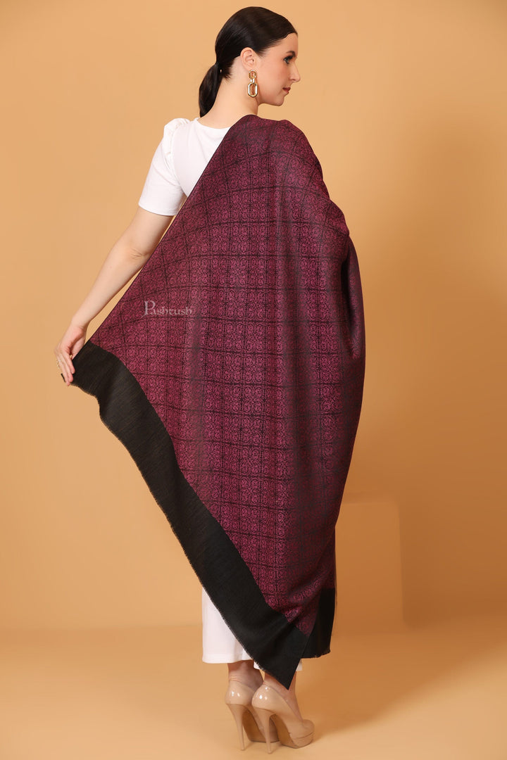 Pashtush India Womens Shawls Pashtush Womens Shawl, Extra Fine Wool, Soft and Warm, Burgundy