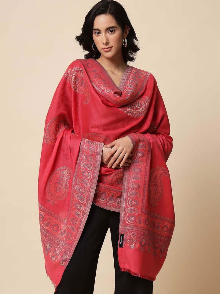 Pashtush India Womens Shawls Pashtush Womens Shawl, Faux Pashmina, Soft and Warm, Fuschia