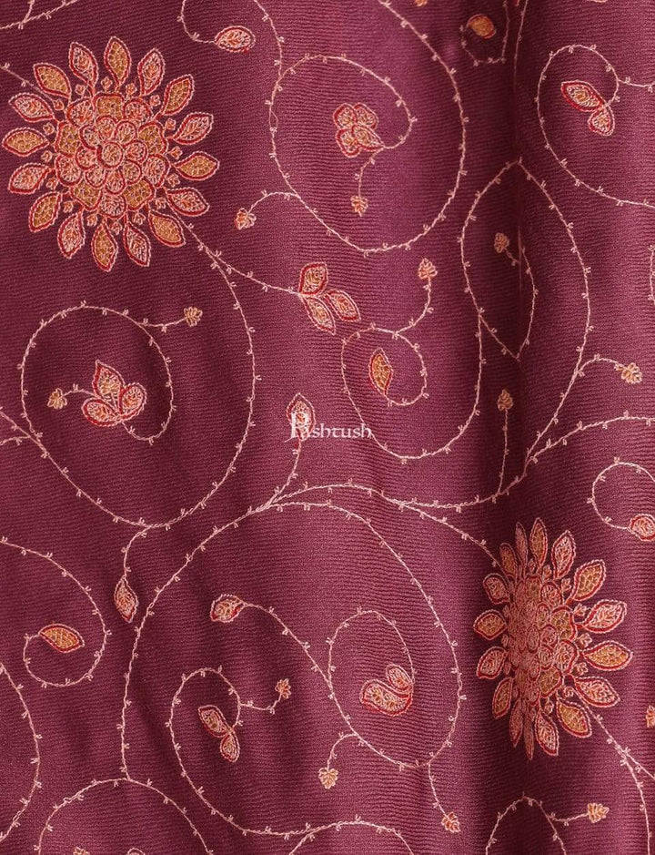 Pashtush Shawl Store Shawl Pashtush Womens Shawl, Tone on Tone Embroidery, Soft, Light and Warm, Peel Lilac