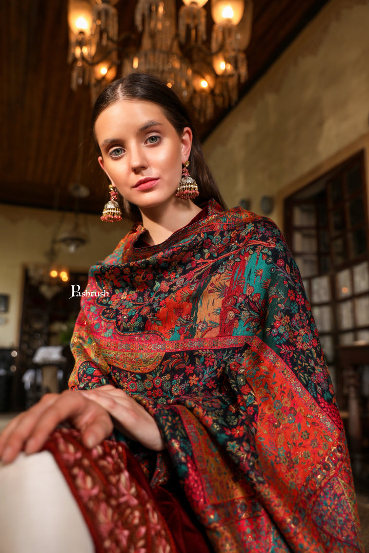 Pashtush India Womens Shawls Pashtush Womens Shawl,  Twilight Collection Shawl, Woven Design, Extra Fine Wool, Multicoloured