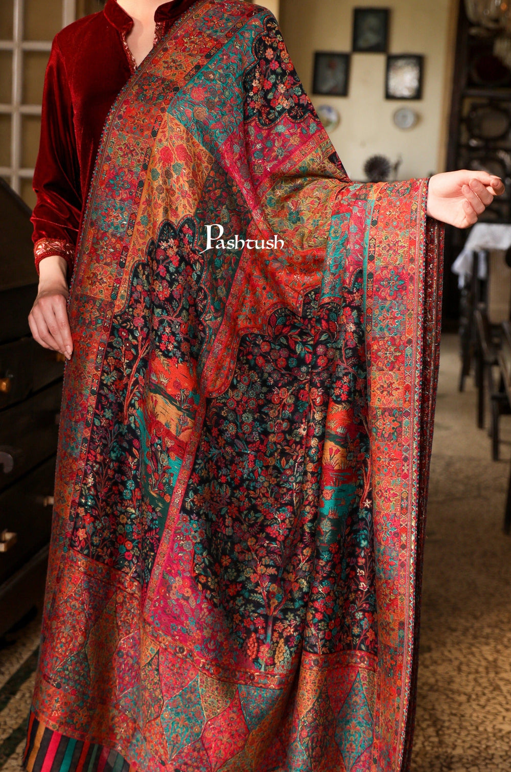 Pashtush India Womens Shawls Pashtush Womens Shawl,  Twilight Collection Shawl, Woven Design, Extra Fine Wool, Multicoloured