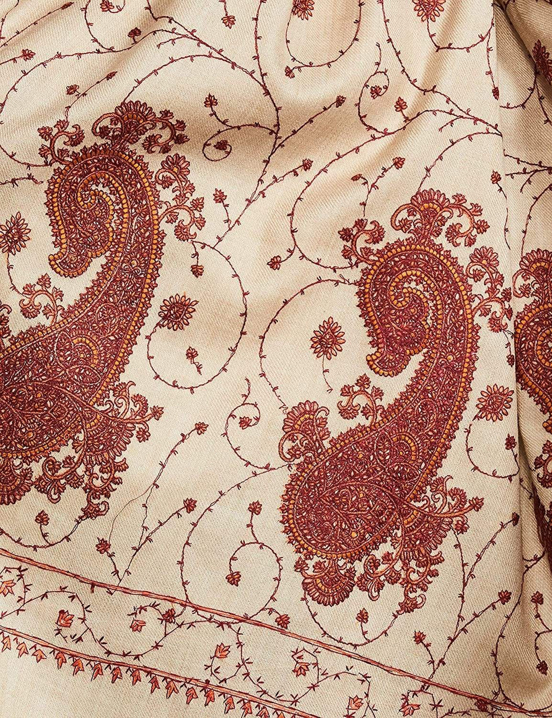 Pashtush India 100x200 Pashtush Womens Shawl With Khakikar Sozni Embroidery, Soft And Warm, Light Weight
