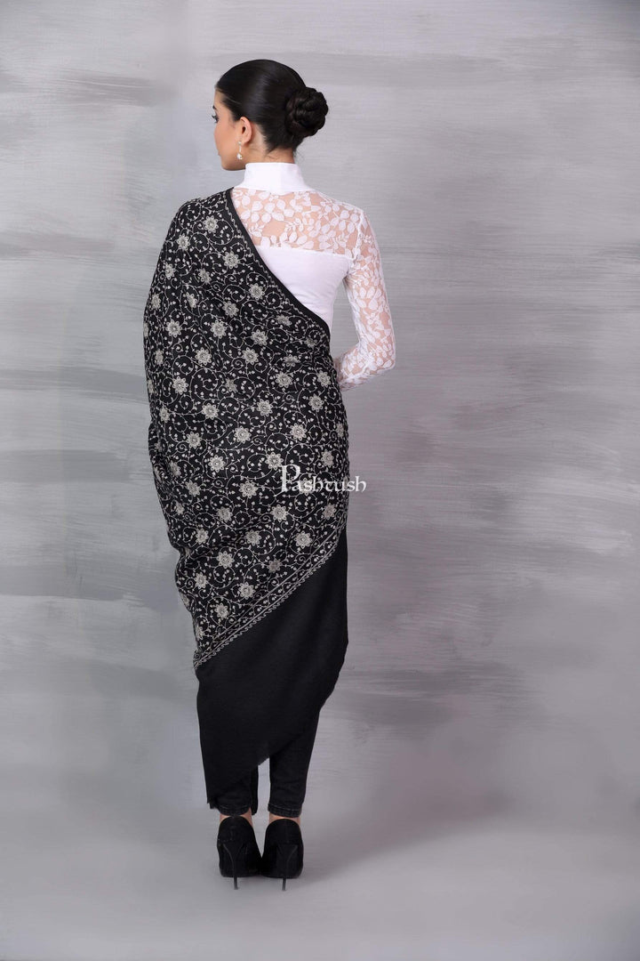 Pashtush Shawl Store Shawl Pashtush Womens Shawl with Tone on Tone Embroidery, Soft and Warm, Light Weight