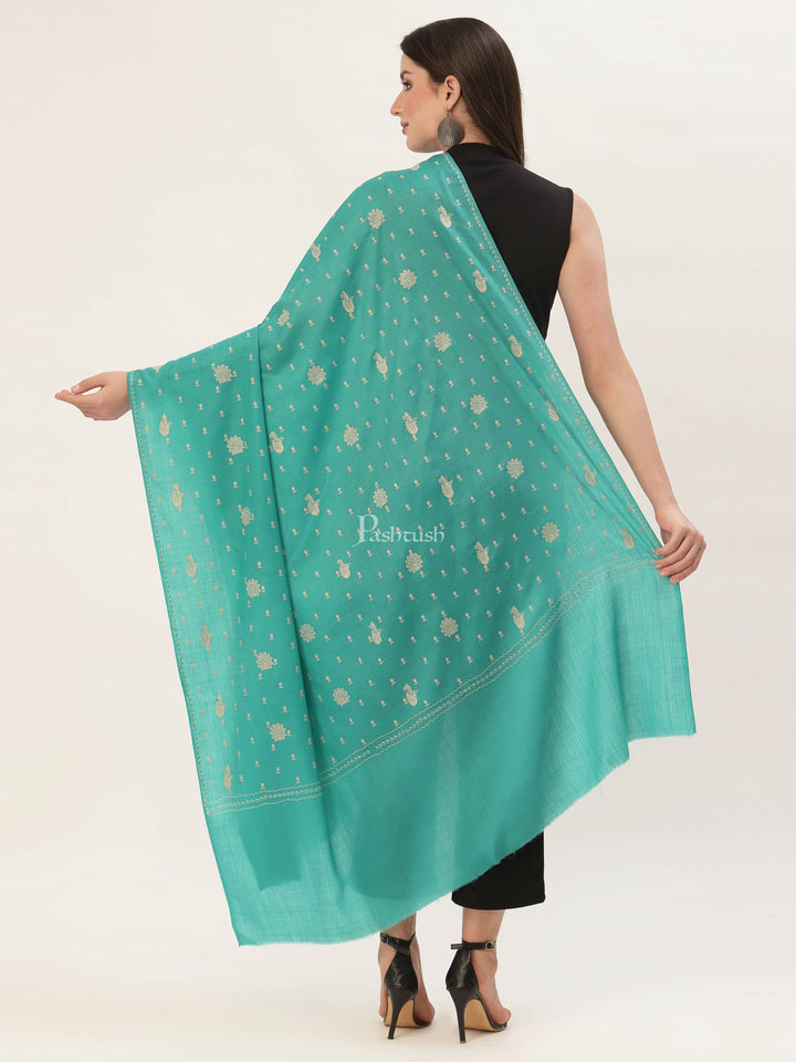 Pashtush India Womens Shawls Pashtush Womens Shawl With Tone On Tone Embroidery, Soft, Warm, Light Weight