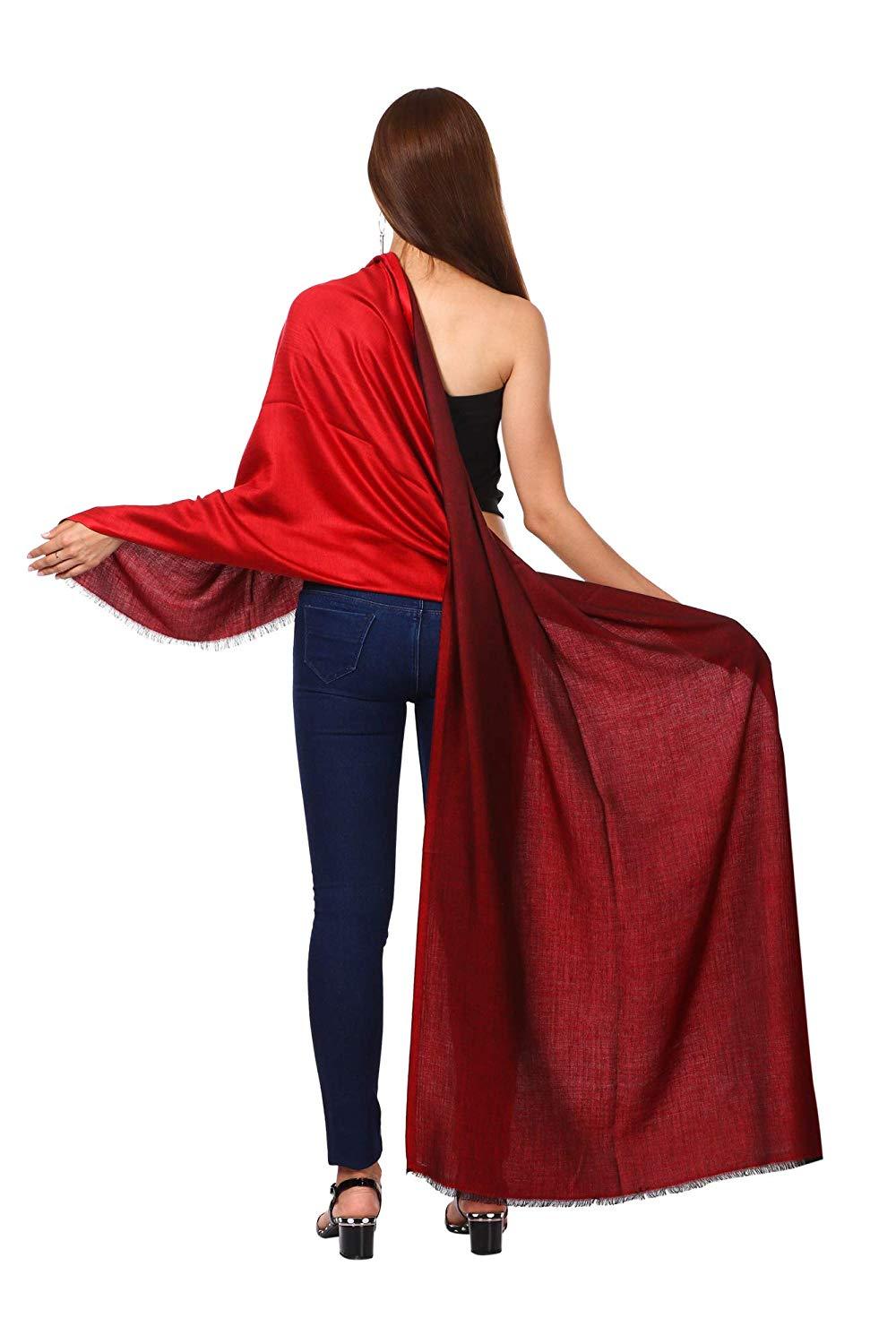 Pashtush Womens Silky Bamboo Reversible Scarf, Shawls, Stoles, Wraps