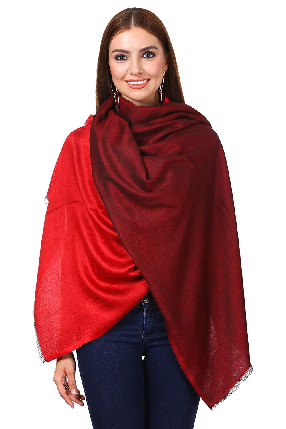 Pashtush Womens Silky Bamboo Reversible Scarf, Shawls, Stoles, Wraps