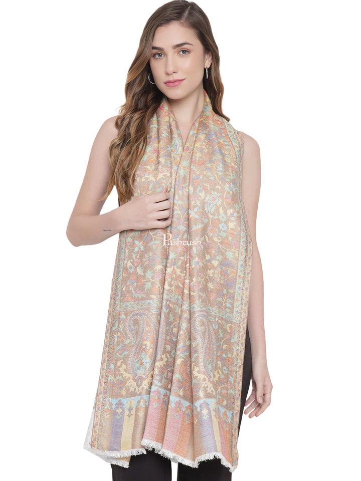 Pashtush India Womens Stoles and Scarves Scarf Pashtush Womens Stole, Ethnic Weave, Extra Soft Bamboo, Multicoloured