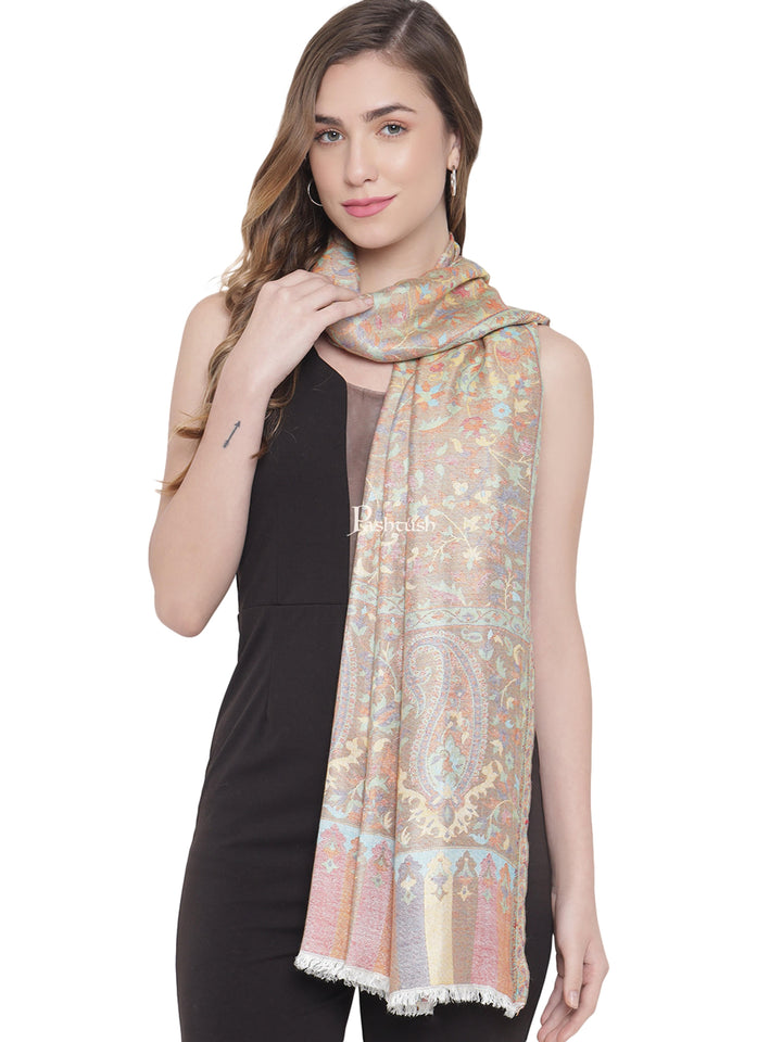 Pashtush India Womens Stoles and Scarves Scarf Pashtush Womens Stole, Ethnic Weave, Extra Soft Bamboo, Multicoloured