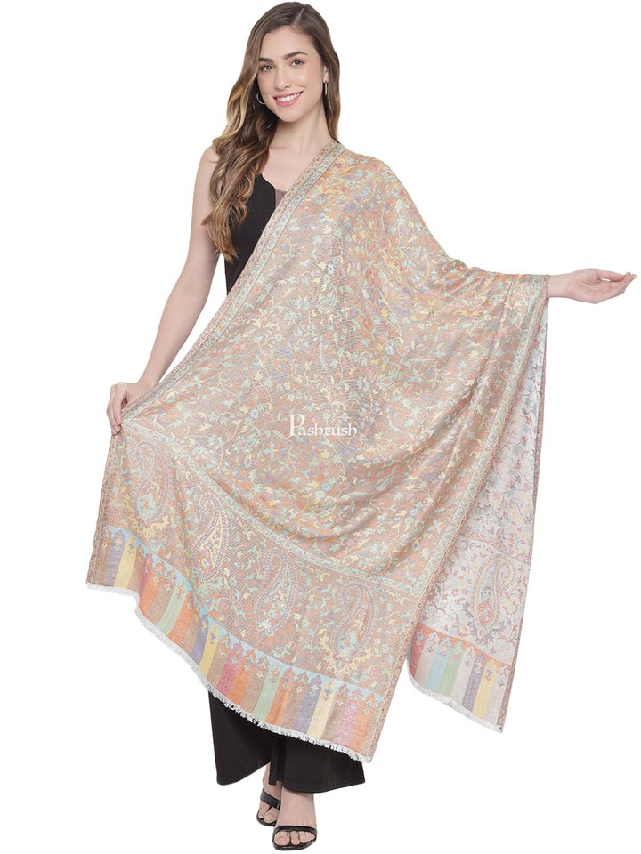 Pashtush India Womens Stoles and Scarves Scarf Pashtush Womens Stole, Ethnic Weave, Extra Soft Bamboo, Multicoloured