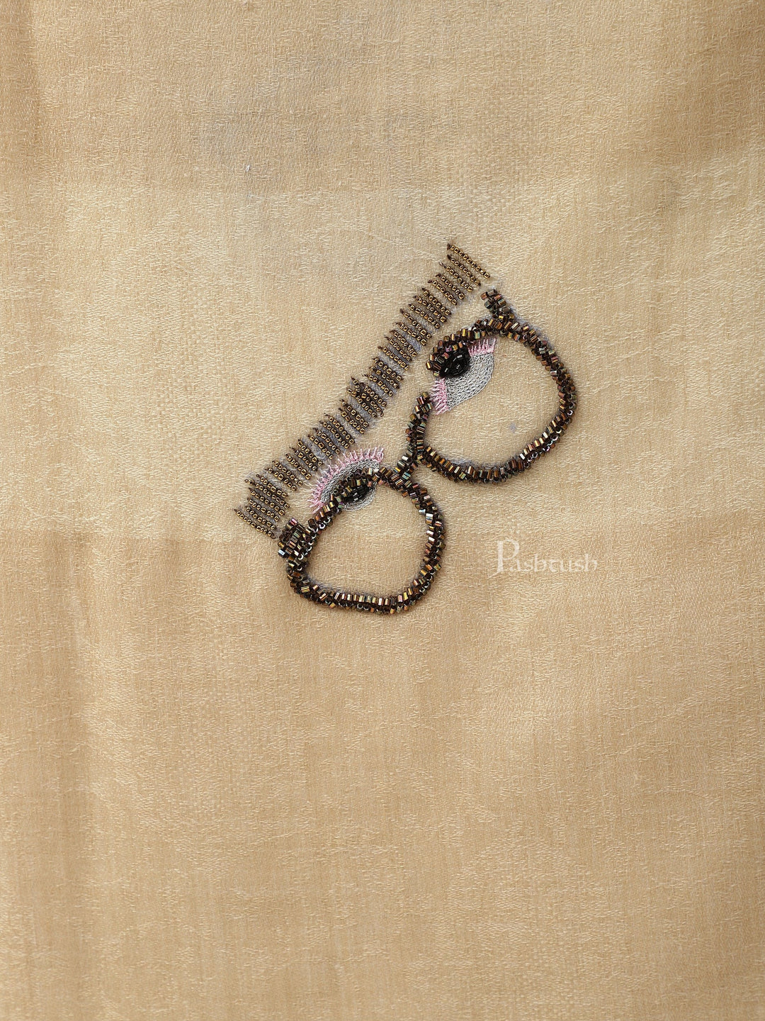 Pashtush India Womens Stoles and Scarves Scarf Pashtush womens Stole, Handmade Scrooge glasses design, Beige