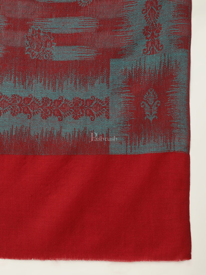 Pashtush India Womens Stoles and Scarves Scarf Pashtush womens Stole, Ikkat design, Maroon