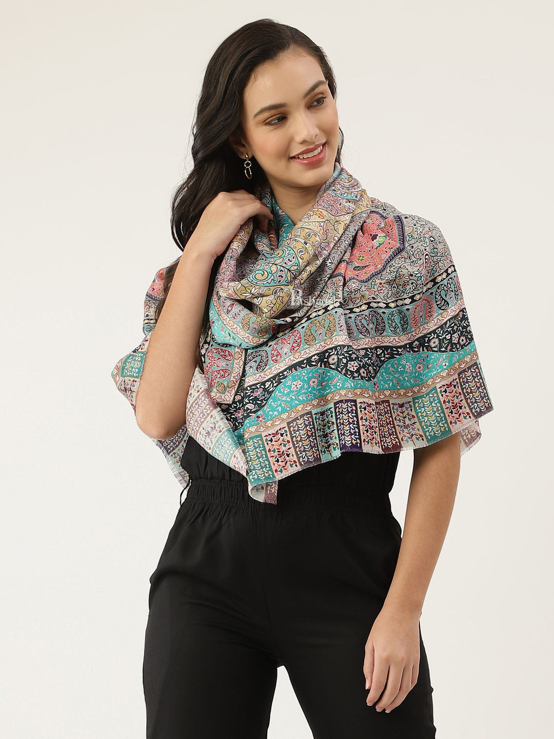 Pashtush India Womens Stoles and Scarves Scarf Pashtush womens  Stole, Paisley design, Multicolour