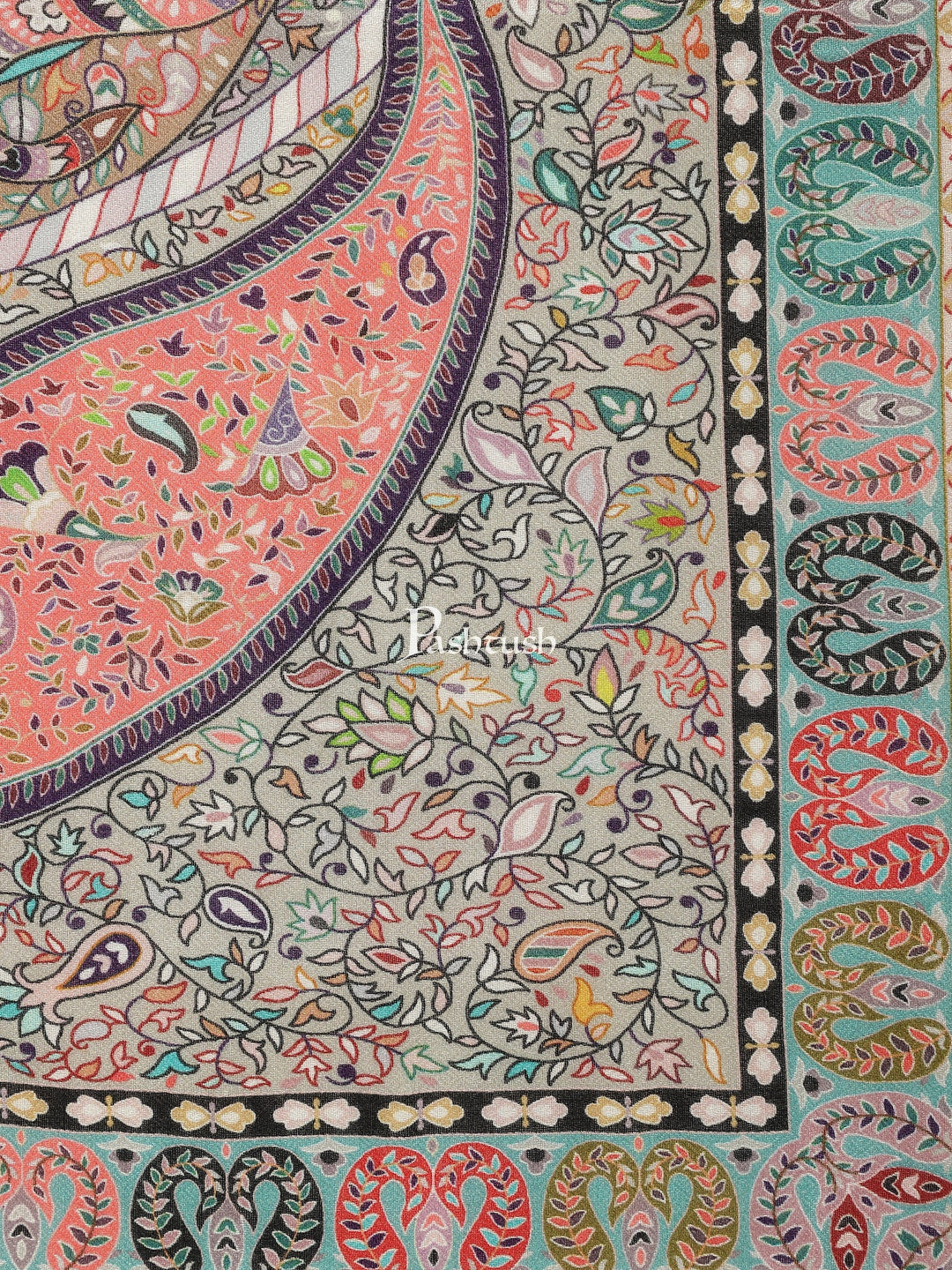 Pashtush India Womens Stoles and Scarves Scarf Pashtush womens Stole, Paisley design, Multicolour