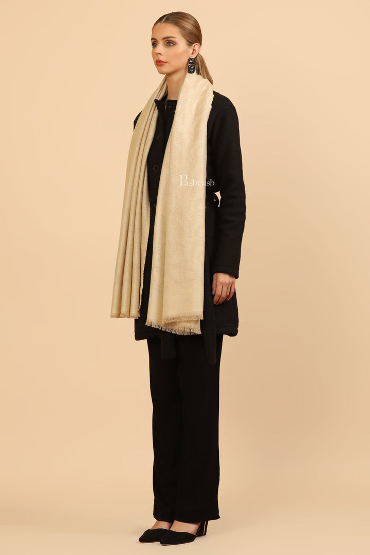 Pashtush India Womens Stoles Pashtush Womens Stole, Soft and Warm, Woven Design, Neutral hues