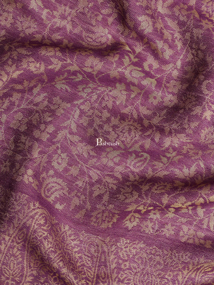 Pashtush India Womens Shawls Pashtush Womens Twilight Collection Shawl, With Metallic Weave, Fine Wool, Peel Lilac