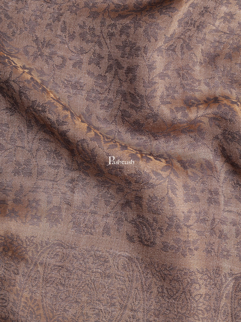 Pashtush India Womens Shawls Pashtush Womens Twilight Collection Shawl, With Metallic Weave, Fine Wool, Taupe