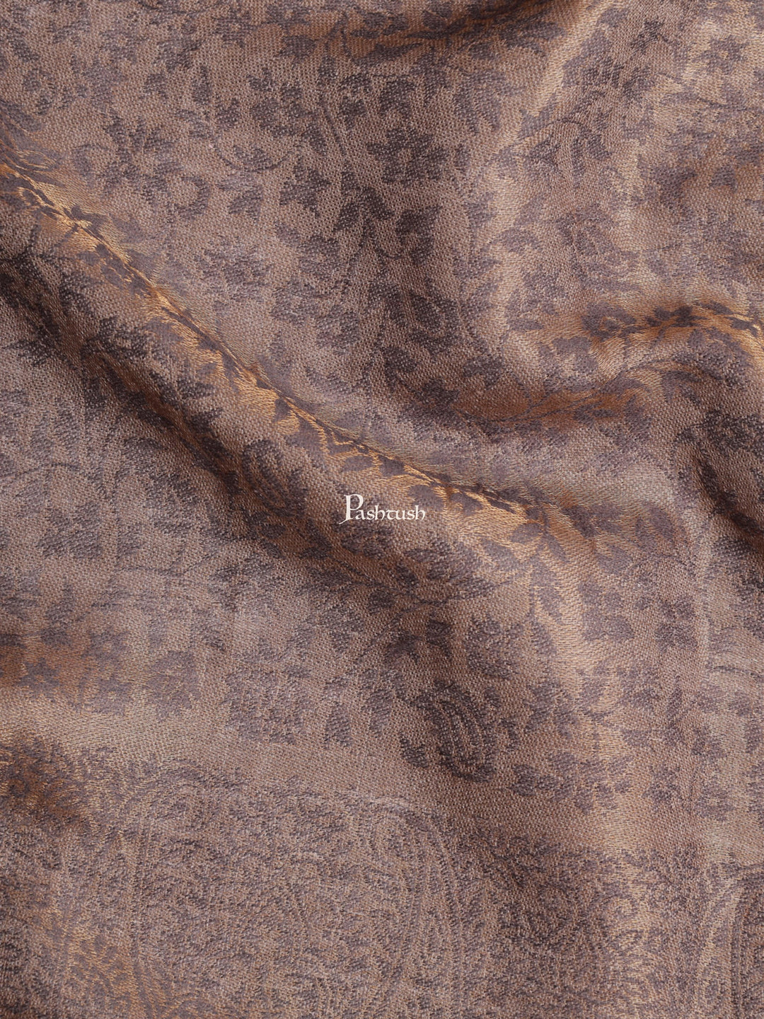 Pashtush India Womens Shawls Pashtush Womens Twilight Collection Shawl, With Metallic Weave, Fine Wool, Taupe