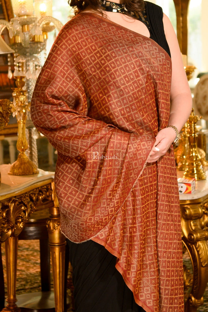 Pashtush India Womens Stoles and Scarves Scarf Pashtush Womens Twilight Scarf, Reversible Scarf, Extra Fine Wool