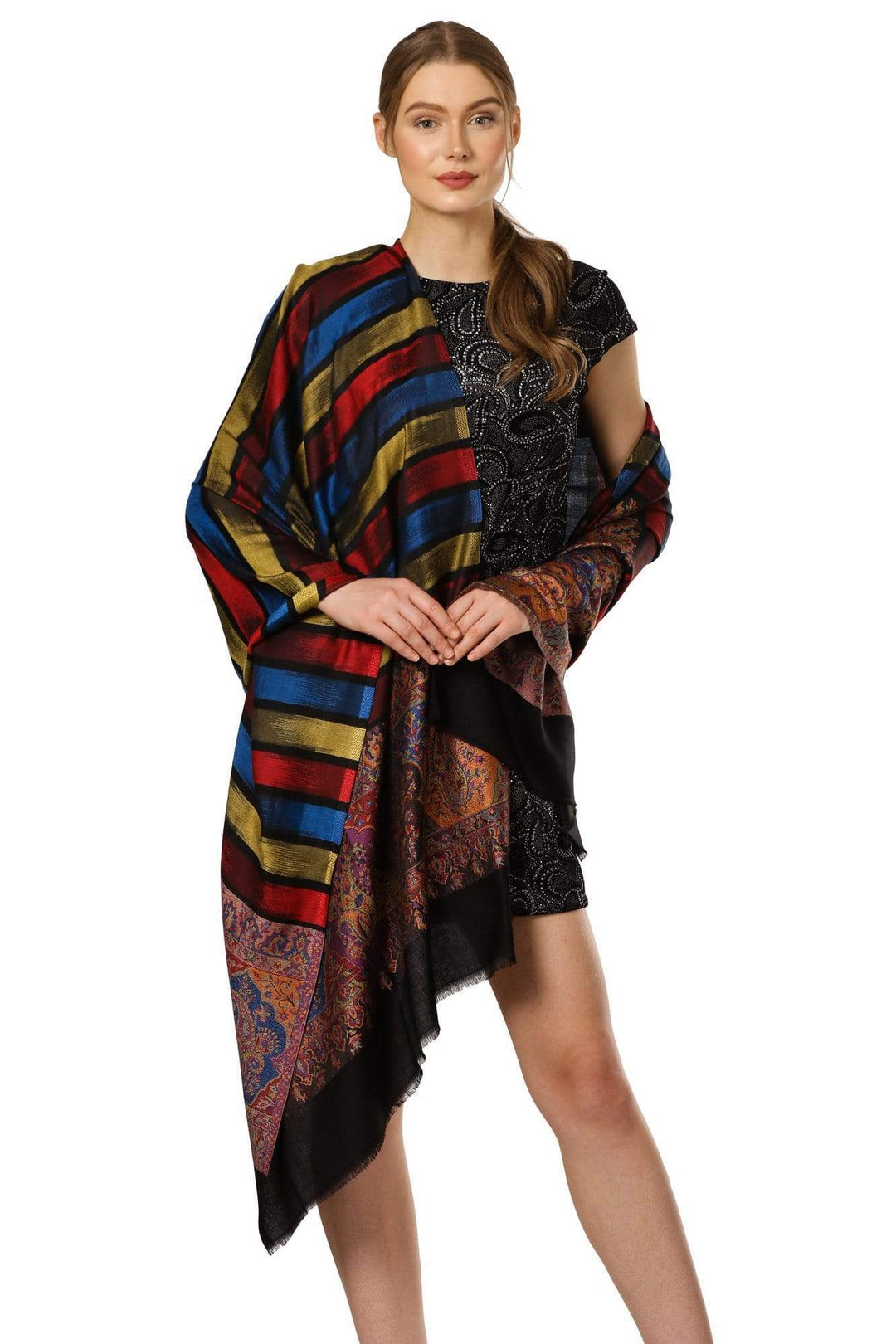 Pashtush India 70x200 Pashtush Womens Ultra Soft Multicoloured Bamboo Scarf