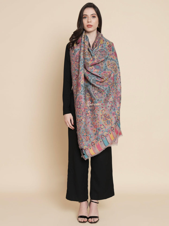 Pashtush India Womens Shawls Pashtush Womens Womens, 100% Pure Wool With Woolmark Certificate, Paisley Ethnic Woven, Multicolour
