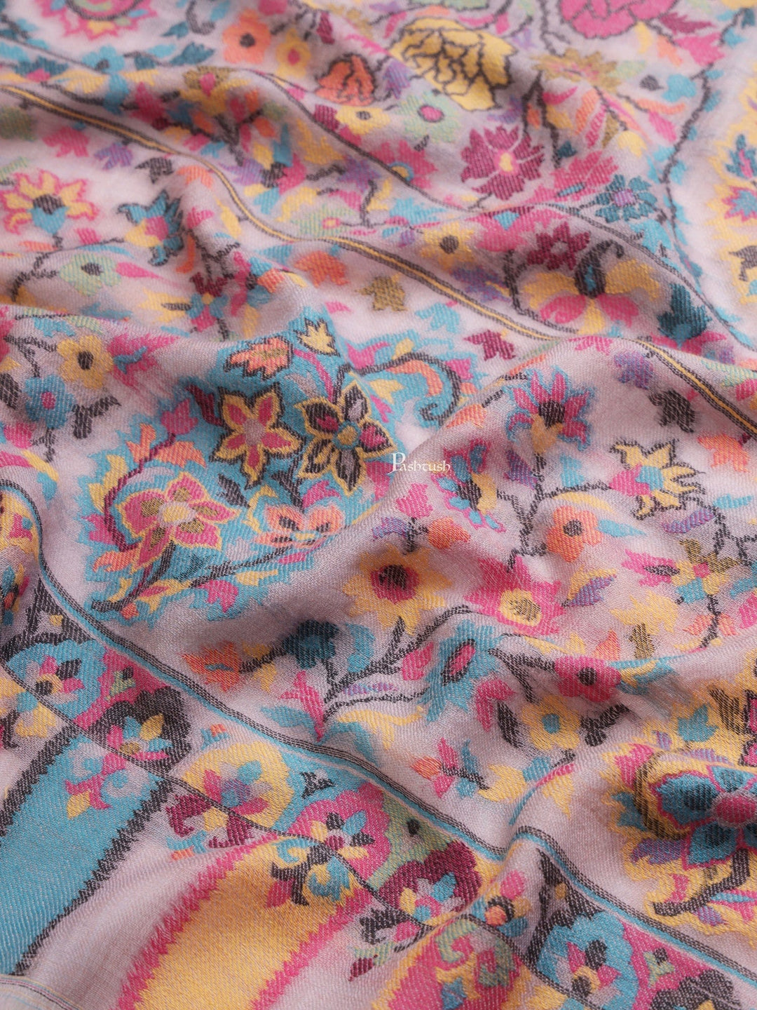 Pashtush India Womens Shawls Pashtush Womens Womens, 100% Pure Wool With Woolmark Certificate, Paisley Ethnic Woven, Multicolour