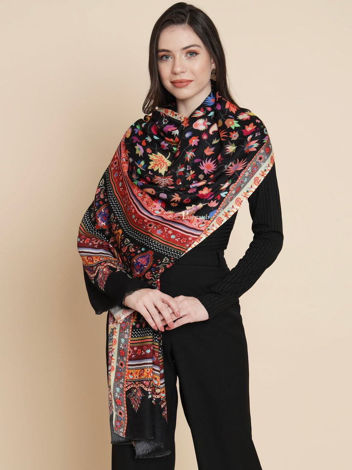 Pashtush India Womens Stoles and Scarves Scarf Pashtush Womens Womens, Extra Soft Bamboo, Floral Paisley  Printed, Multicolour