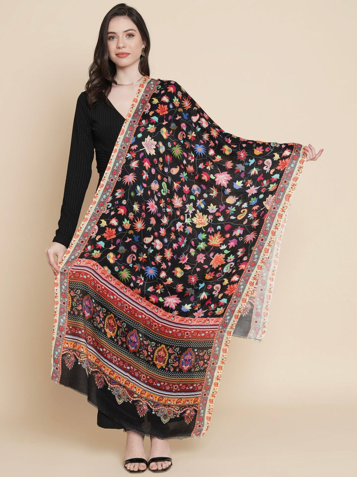 Pashtush India Womens Stoles and Scarves Scarf Pashtush Womens Womens, Extra Soft Bamboo, Floral Paisley  Printed, Multicolour