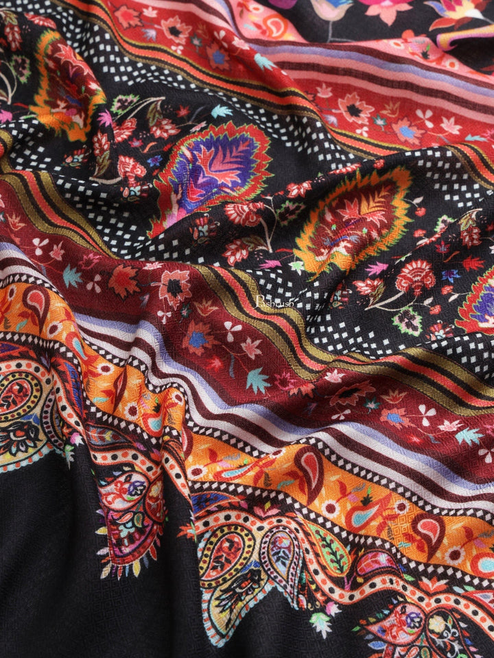 Pashtush India Womens Stoles and Scarves Scarf Pashtush Womens Womens, Extra Soft Bamboo, Floral Paisley  Printed, Multicolour
