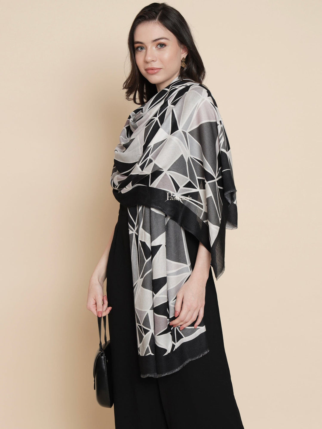 Pashtush India Womens Stoles and Scarves Scarf Pashtush Womens Womens, Extra Soft Bamboo, Geometric Paisley  Printed, Multicolour