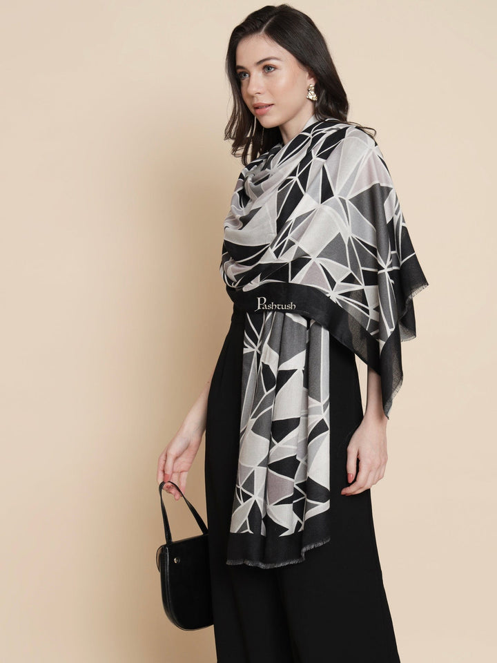 Pashtush India Womens Stoles and Scarves Scarf Pashtush Womens Womens, Extra Soft Bamboo, Geometric Paisley  Printed, Multicolour