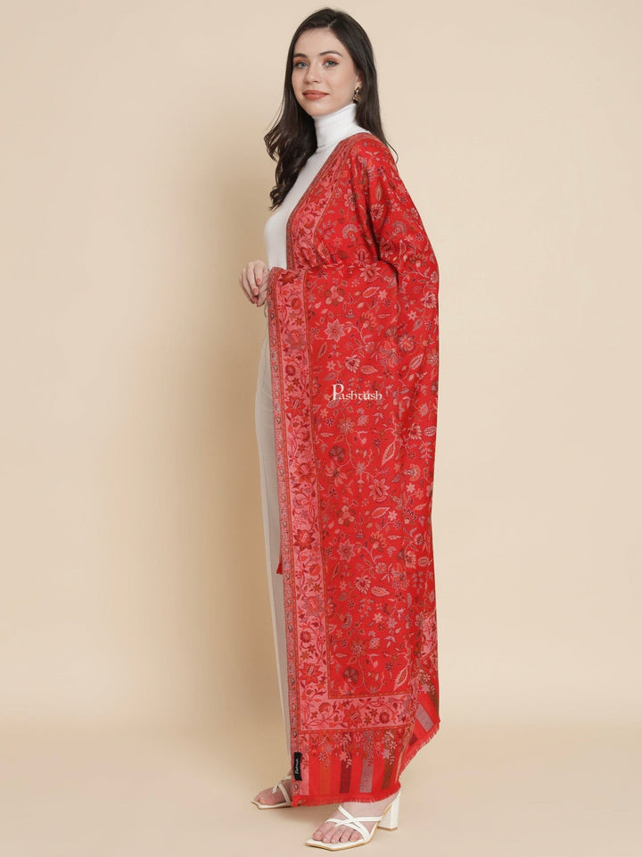 Pashtush India Womens Shawls Pashtush Womens Womens, Faux Pashmina, Paisley Ethnic Woven, Maroon
