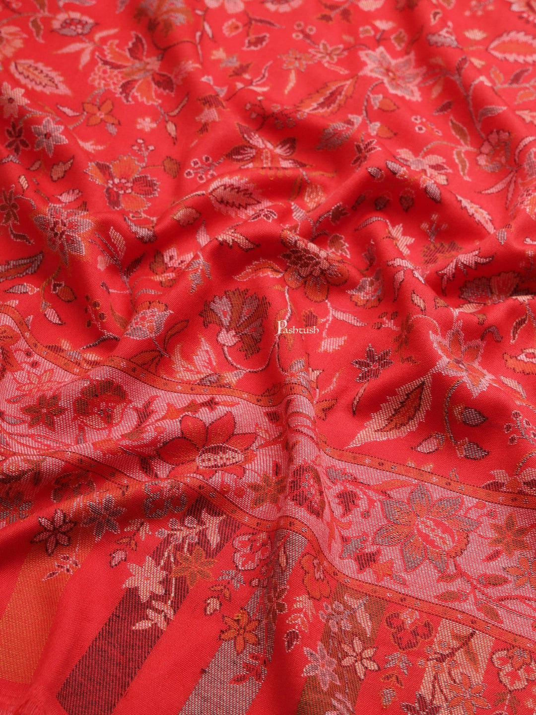 Pashtush India Womens Shawls Pashtush Womens Womens, Faux Pashmina, Paisley Ethnic Woven, Maroon