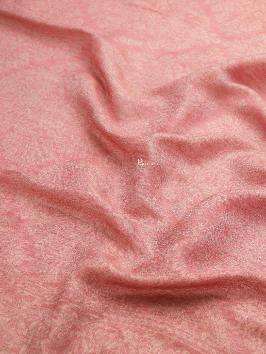 Pashtush India Womens Shawls Pashtush Womens Womens, Wool Extra Fine Count , Geometric Twilight Collection, Soft Metallic Thread Woven, Rose