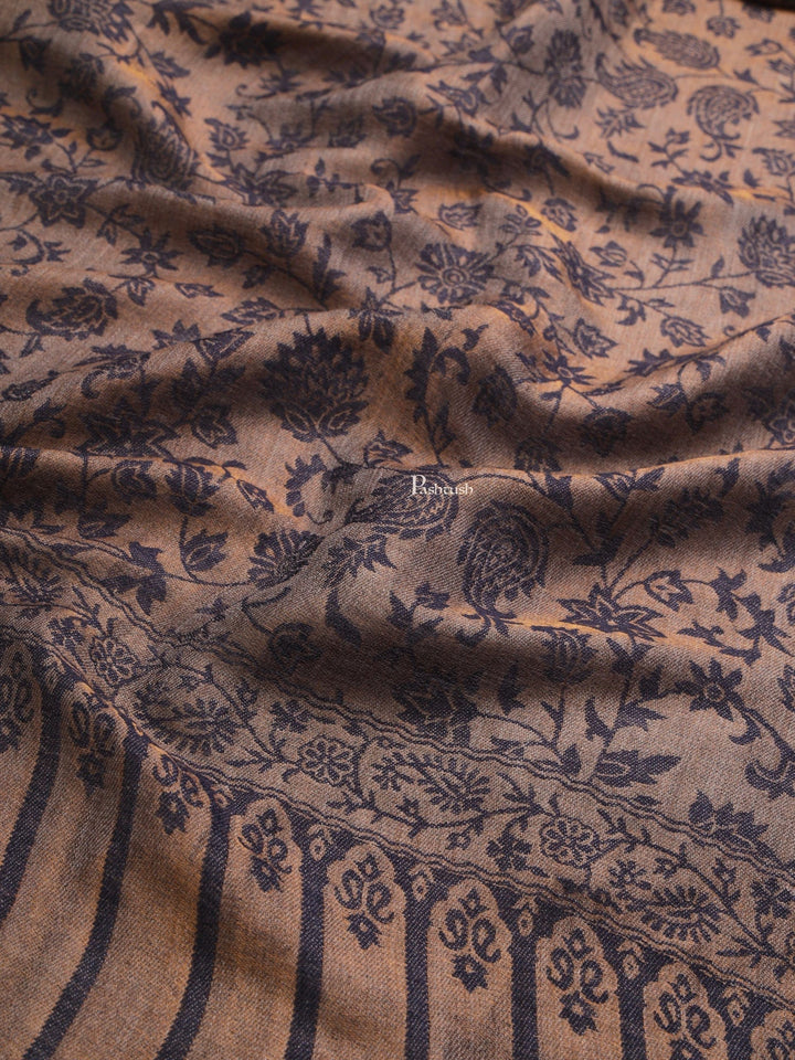 Pashtush India Womens Shawls Pashtush Womens Womens, Wool Extra Fine Count , Paisley Twilight Collection, Soft Metallic Thread  Woven, Navy Blue