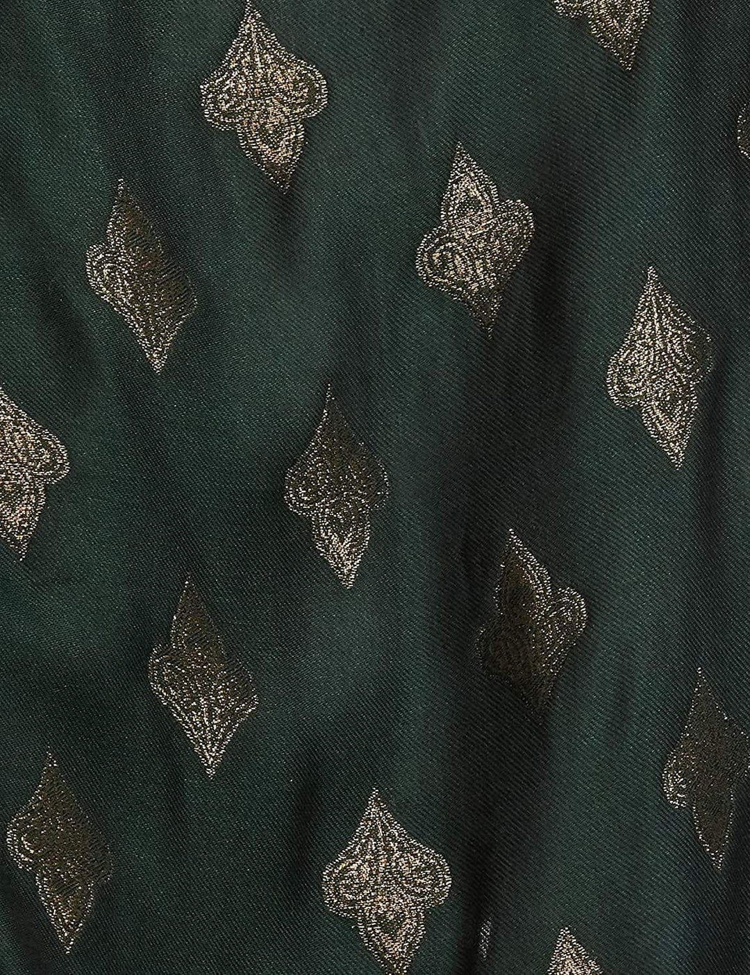 Pashtush India 70x200 Pashtush Womens Zari Weave Stole, Scarf, Green