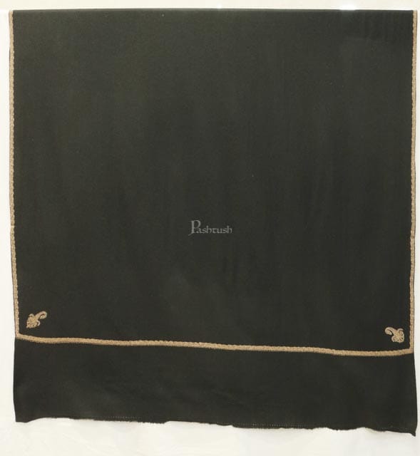 Pashtush India Womens Shawls Pashtush Womes Fine Wool Shawl , Kingri Design , Black
