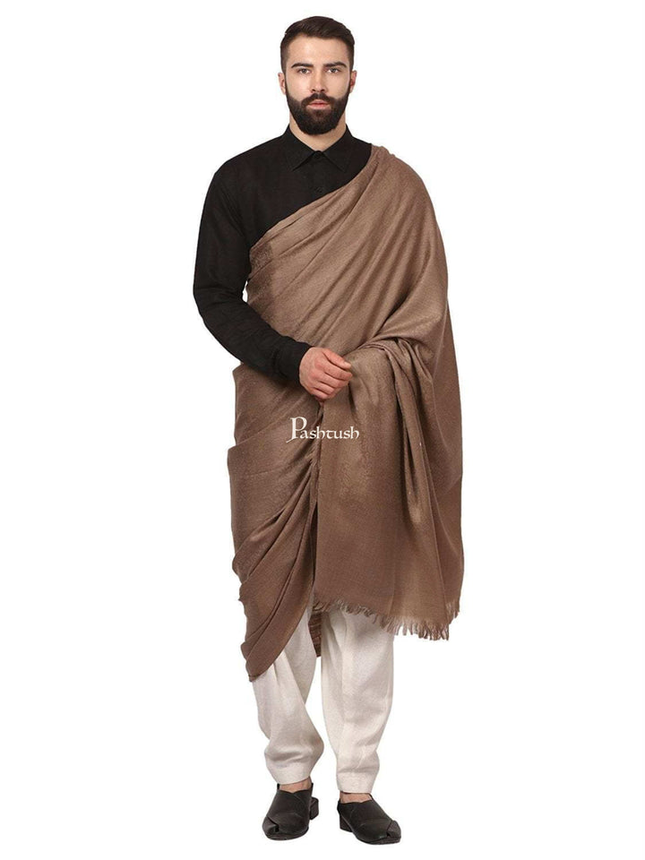 Pashtush India Mens Shawls Gents Shawl Pashtush Woven Jacquard Design Mens Shawl, Warm, Full Size, 100 % Pure Wool, Woolmark Certified.