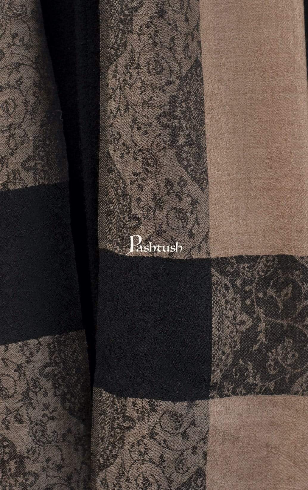 Pashtush India 70x200 Pashtush Woven Mens Pashmina Stole, Jacquard Weave, Mens Muffler, Warm Cashmere Feel