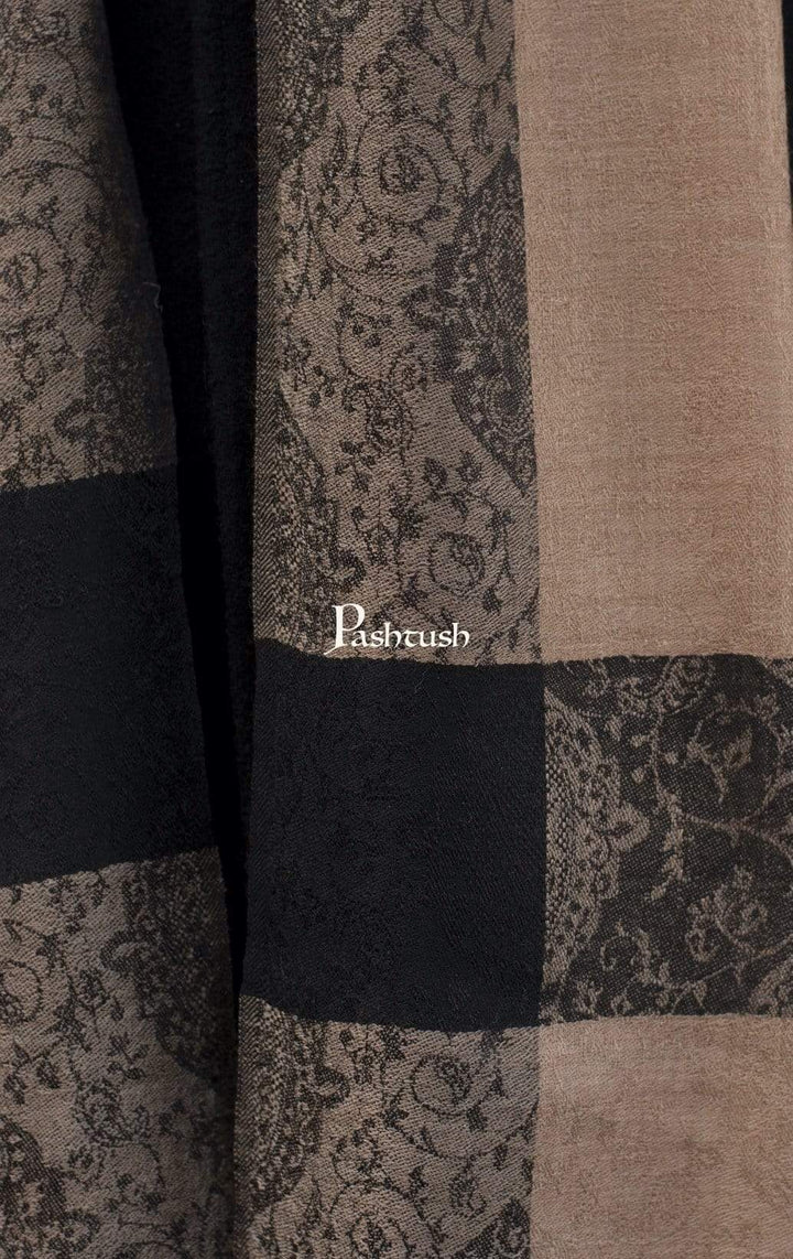 Pashtush India 70x200 Pashtush Woven Mens Pashmina Stole, Jacquard Weave, Mens Muffler, Warm Cashmere Feel