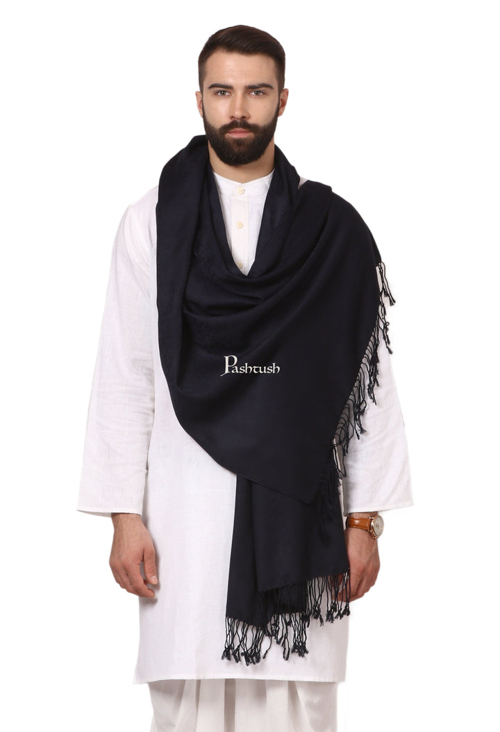 Pashtush India Gift Pack Pashutsh His and Her Set of Mens Stole and Womens Shawl, with Premium Gift Box, Rich Black and Red