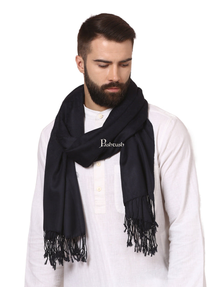 Pashtush India Gift Pack Pashutsh His and Her Set of Mens Stole and Womens Shawl, with Premium Gift Box, Rich Black and Red