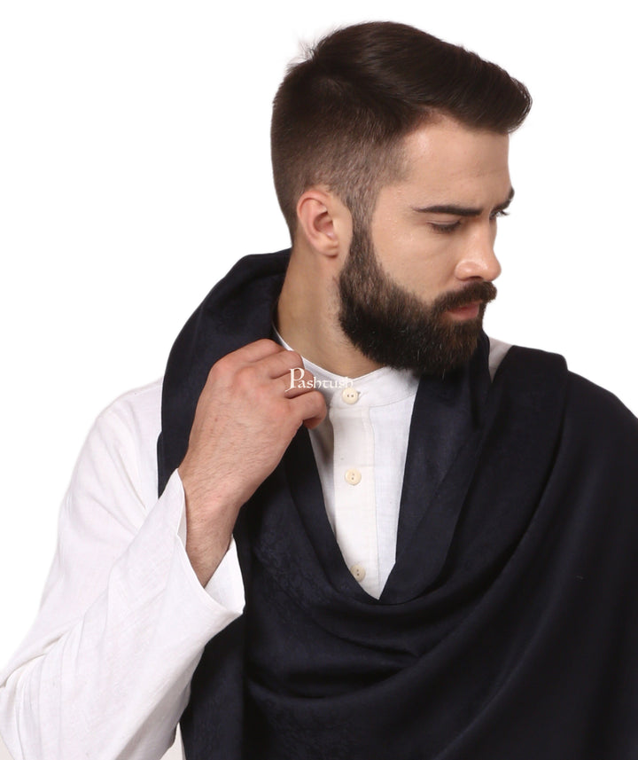 Pashtush India Gift Pack Pashutsh His and Her Set of Mens Stole and Womens Shawl, with Premium Gift Box, Rich Black and Red