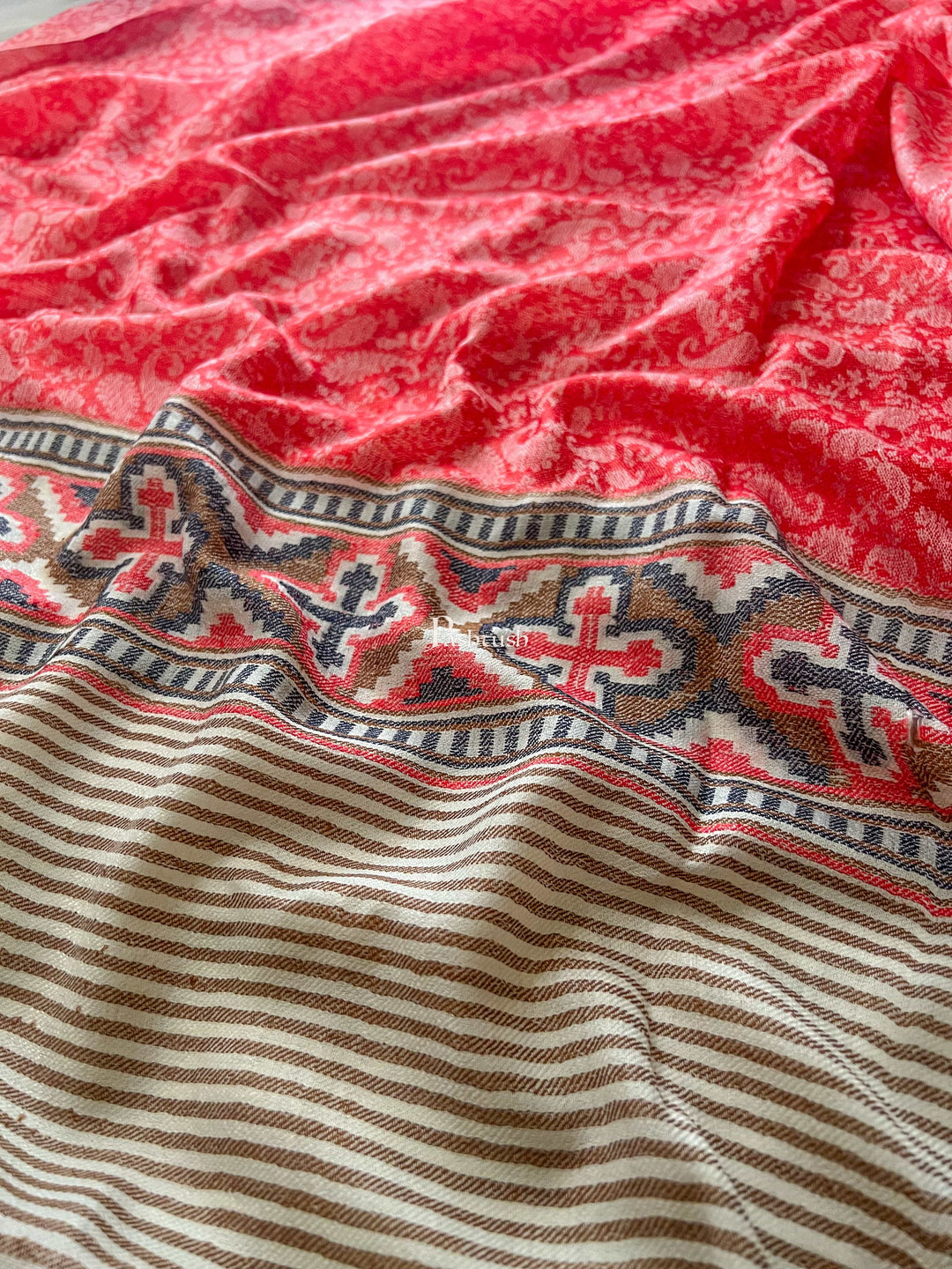 Pashtush India Gift Pack Pashutsh His and Her Set of Mens Stole and Womens Shawl, with Premium Gift Box, Rich Black and Red