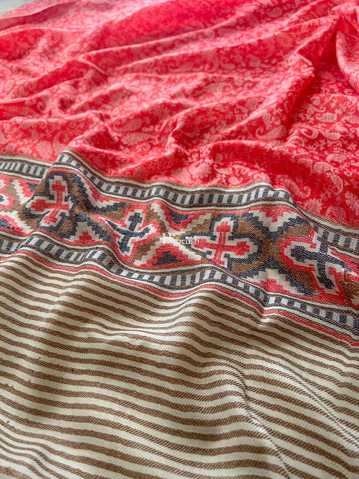 Pashtush India Gift Pack Pashutsh His and Her Set of Mens Stole and Womens Shawl, with Premium Gift Box, Rich Black and Red