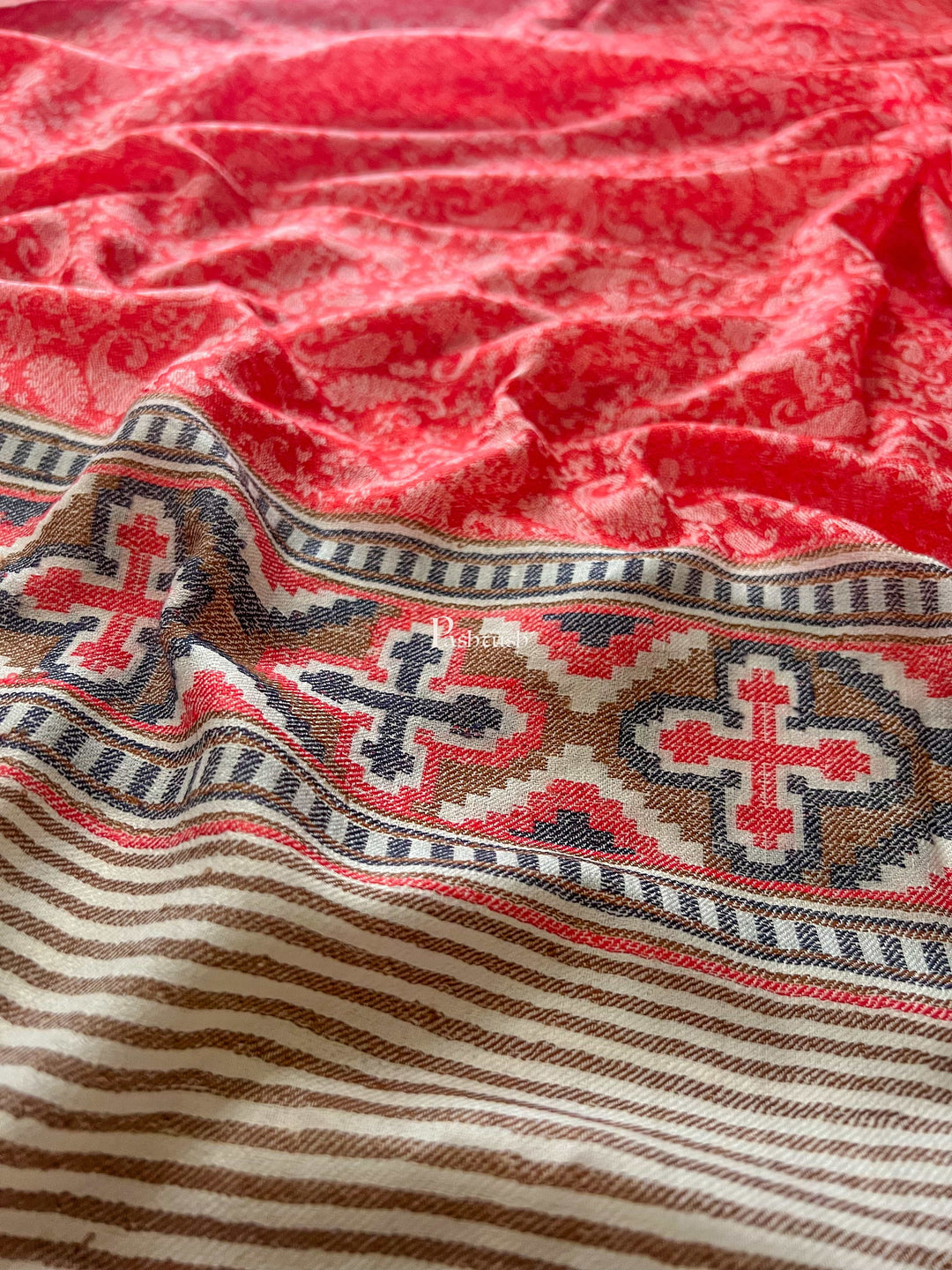 Pashtush India Gift Pack Pashutsh His and Her Set of Mens Stole and Womens Shawl, with Premium Gift Box, Rich Black and Red