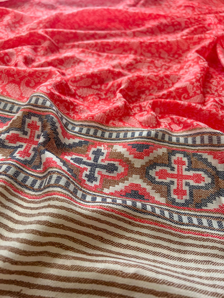 Pashtush India Gift Pack Pashutsh His and Her Set of Mens Stole and Womens Shawl, with Premium Gift Box, Rich Black and Red