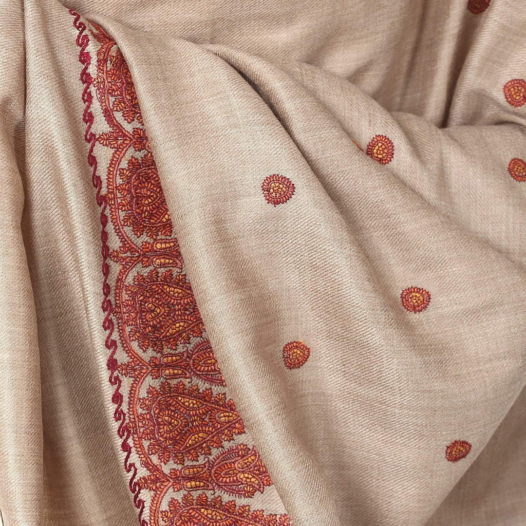 Pashtush Womens Palla Booti Embroidery Shawl - Sahara